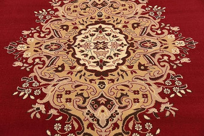 Unique Loom Reza Collection Traditional Persian Style Area Rug, 9 x 12 ft, Burgundy/Ivory