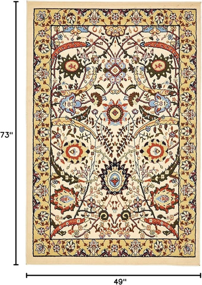 Unique Loom Espahan Collection Area Rug - Cape Cod (4' 1" x 6' 1" Rectangle, Cream/ Black)