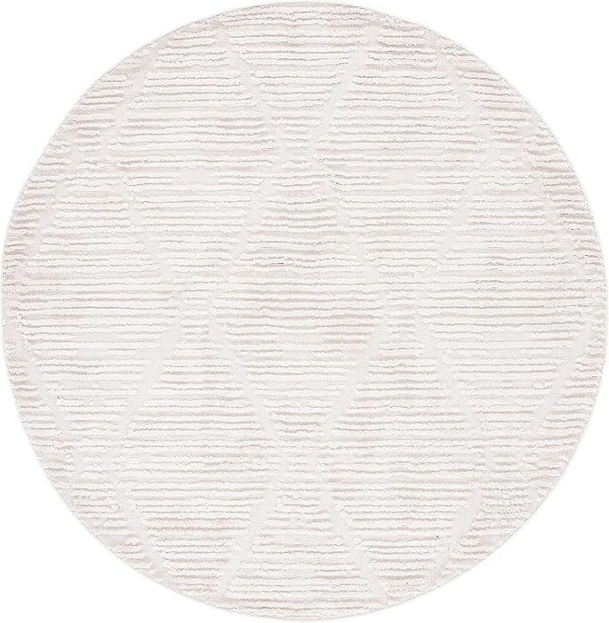 SAFAVIEH Marrakech Collection Area Rug - 10' Round, Beige, Moroccan Boho Tribal Tassel Design, Non-Shedding & Easy Care, Ideal for High Traffic Areas in Living Room, Bedroom (MRK517C)