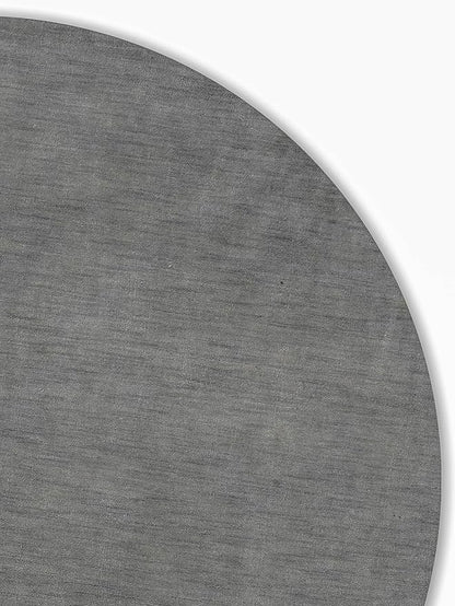 Hand Knotted Loom Wool ECO-Friendly Area Rugs - 6'x6', Round, Light Blue Color, Solid Plain Design, High Pile Handmade Anti Skid Area Rugs for Living Room, Bed Room (L00111)