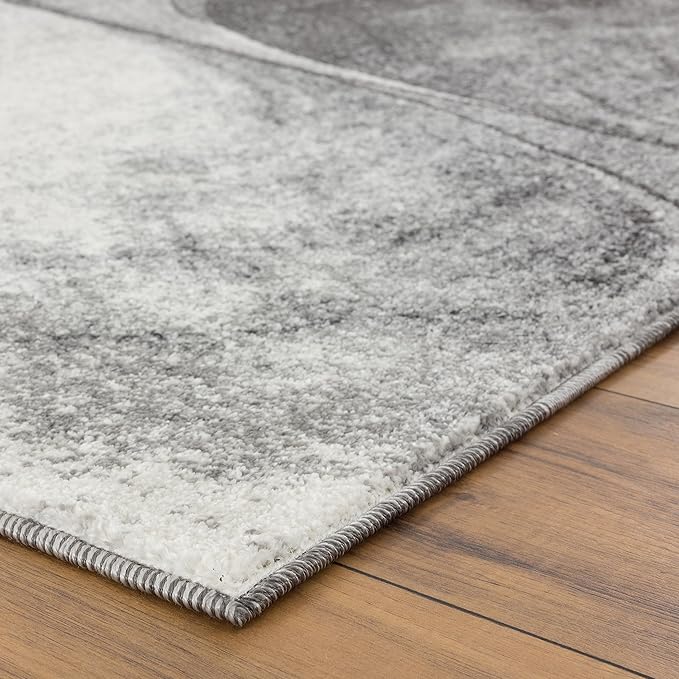 LUXE WEAVERS Spiral Abstract Gray 8x10 Area Rug