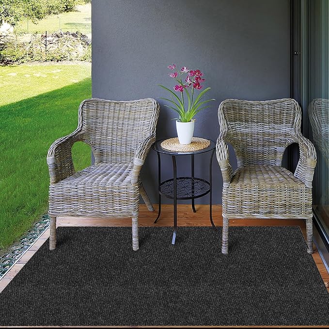 Ottomanson Commercial Scrape Rib Entry Mat – Heavy Duty Ribbed Floor Mat for High Traffic – Non Slip Rubber Back, Waterproof – Indoor Outdoor Use for Offices, Schools, Lobbies, 2' x 41', Black