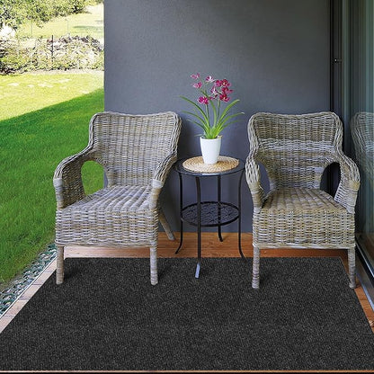 Ottomanson Commercial Scrape Rib Entry Mat – Heavy Duty Ribbed Floor Mat for High Traffic – Non Slip Rubber Back, Waterproof – Indoor Outdoor Use for Offices, Schools, Lobbies, 2' x 41', Black
