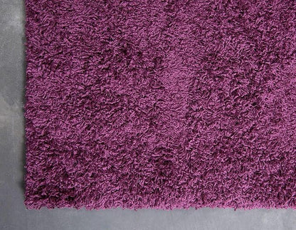 Unique Loom Solid Shag Collection Area Rug (2' 6" x 13' 1" Runner, Eggplant Purple)