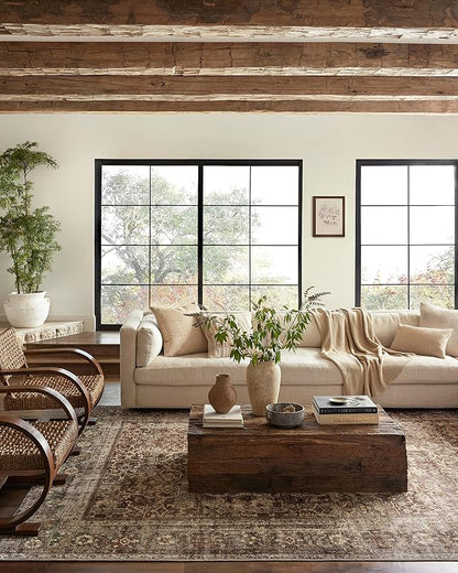 Loloi Magnolia Home by Joanna Gaines Sinclair Collection SIN-01 Rust/Lagoon 2'-3" x 11'-6", .25" Pile Height, Machine Washable, Runner Rug