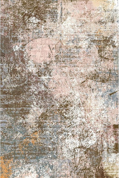 Arbosofe Modern Abstract Rug for Living Room, 6'x9' Washable Area Rug with Non-Slip Backing & Short Pile, Large Carpet with Abstract Pattern for Living Room Bedroom and Dining Floor Carpet Brown