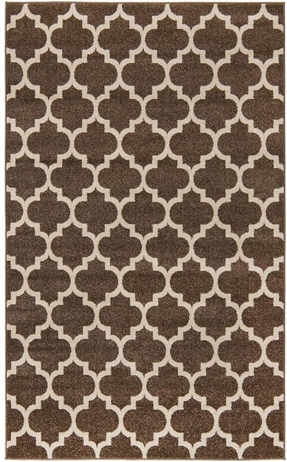 Rugs.com Lattice Collection Rug – 5' x 8' Brown Medium Rug Perfect for Bedrooms, Dining Rooms, Living Rooms