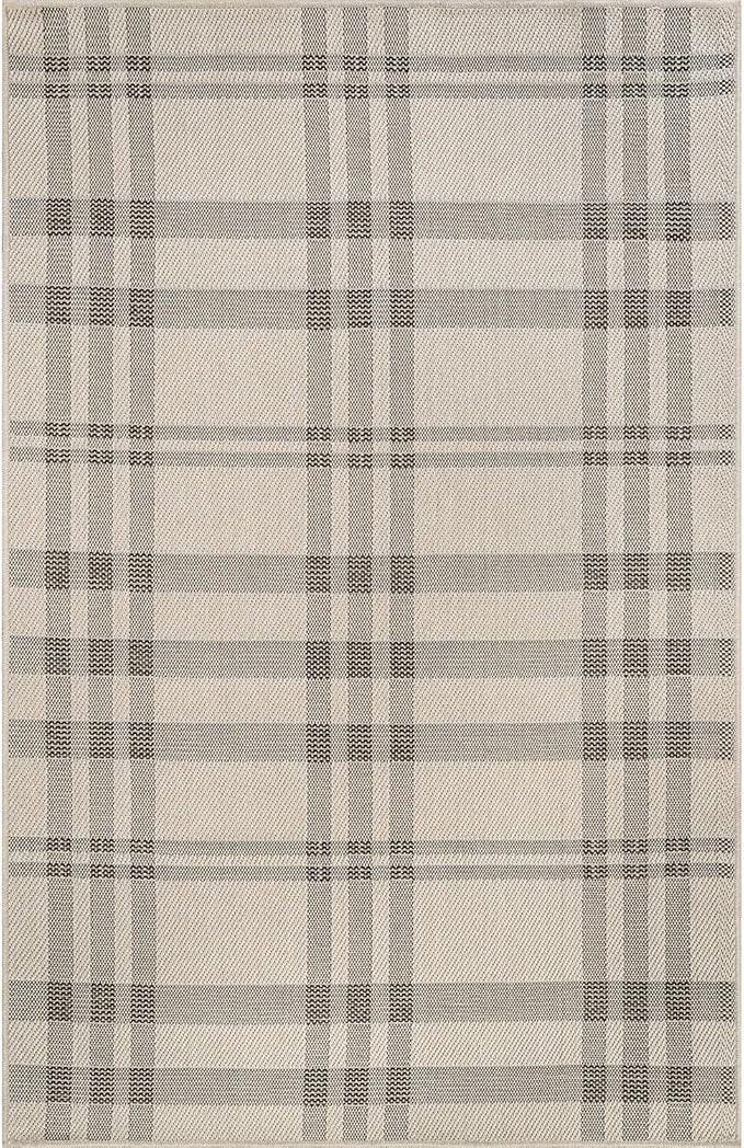 CAMILSON Easy Jute Rug 8x10, Indoor Outdoor Off-White Color Fiber Area Rugs for Entry, Living Room and Bedroom Rug, Checkred Boho Woven Design, Easy-Cleaning, Washable Outside Carpet (8 x 10)