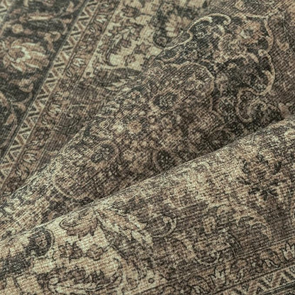 2x5 Washable Brown Runner Rug Vintage Hallway Kitchen Carpet Non-Slip Soft Low Pile Distressed Throw Rug for Bedroom Bathroom Laundry Living Room