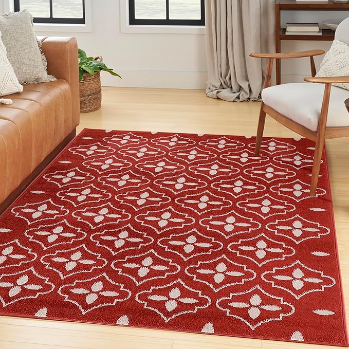 Nourison Home Nourison Essentials Brick Ivory 4' x 6' Area Rug - Easy Clean, Non Shedding, Bed Room, Living Room, Dining Room, Kitchen (4' x 6')