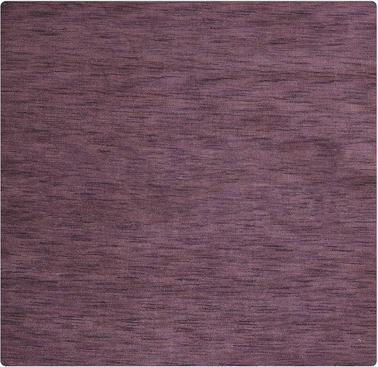 Rugsotic Carpets Hand Knotted Loom Wool ECO-Friendly Area Rugs - 6'x6', Square, Purple Color, Solid Plain Design, High Pile Thick Handmade Anti Skid Area Rugs for Living Room, Bed Room (L00111)