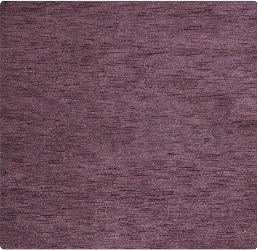 Rugsotic Carpets Hand Knotted Loom Wool ECO-Friendly Area Rugs - 10'x10', Square, Purple Color, Solid Plain Design, High Pile Handmade Anti Skid Area Rugs for Living Room, Bed Room (L00111)