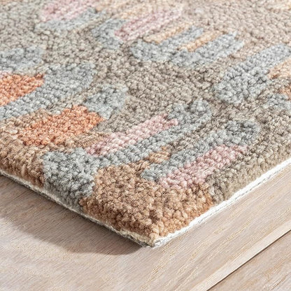 Dash and Albert Paint Chip Wool Area Rug - 2' x 3' Stone Graphic Hand Micro Hooked Accent Rug - Durable, High Traffic Areas Hallway, Living Room, Stairs