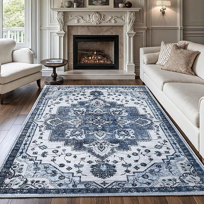 Washable Area Rugs 6x9,Boho Area Rug,Collapsible Area Rug for Bedroom, Entryway, Kitchen, Bathroom