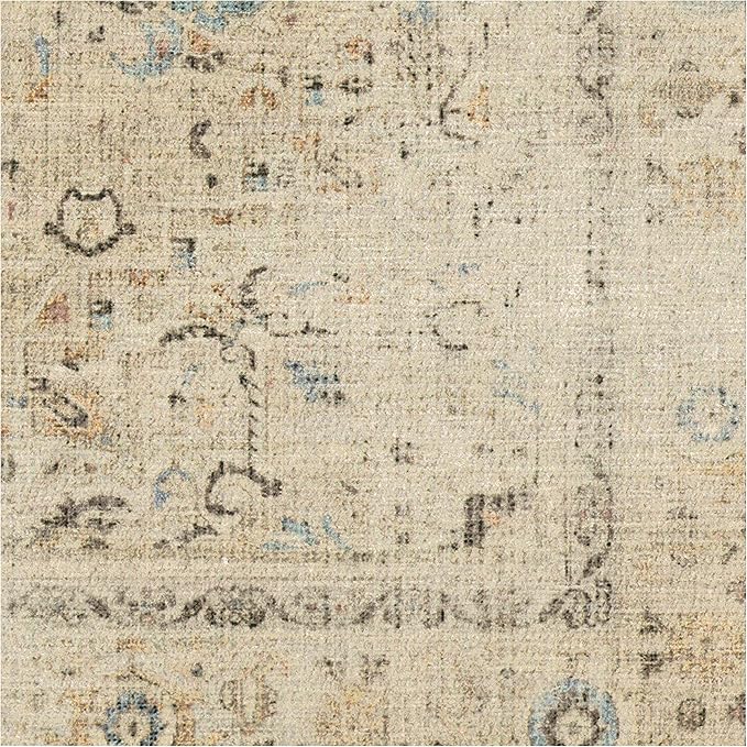 RUGGABLE Washable Vintage Area Rug – Kamran Ivory Opal 3x5, Stain-Resistant, Non-Slip – Small Machine Washable Rugs for Living Room, Bedroom, Hallway, Entryway & Office–with Cushioned Pad