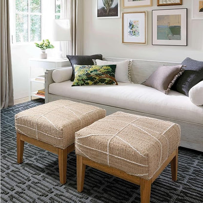 Dash and Albert Campbell Iron Handwoven Wool Rug, 2 X 3 Feet, Neutral/Grey Geometric Pattern - Premium Luxury Hotel Quality Soft Breathable Hypoallergenic Machine Washable Easy Care All Season