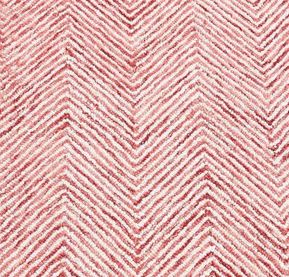 Modern Herringbone Chevron Collection Handcrafted Wool Area Rug - Durable, Zigzag Pattern, for High Traffic, Contemporary Design for Living Room, Bedroom, Dining Room Decor (Blush Pink, 7' x 7')