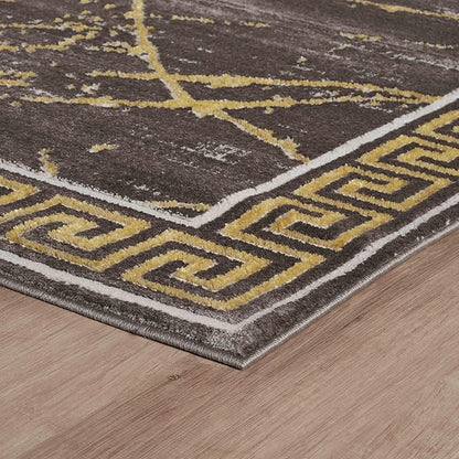 GLORY RUGS Area Rugs Marble 8x10 Brown Gold Carpet Modern Abstract Rug Living Room Dining Bedroom Rug