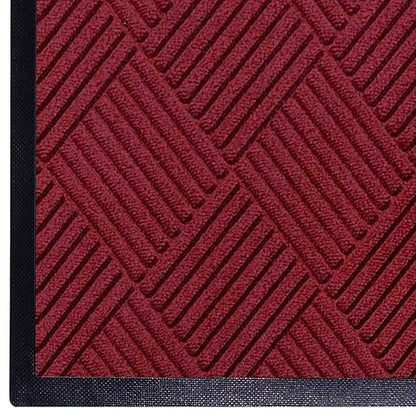 WaterHog Diamond | Commercial-Grade Entrance Mat with Rubber Border – Indoor/Outdoor, Quick Drying, Stain Resistant Door Mat (Red/Black, 3' x 6')