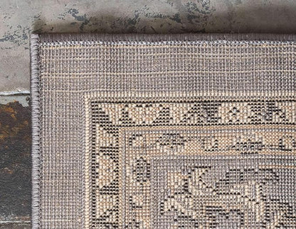 Unique Loom Sialk Hill Collection Area Rug - Washington (2' 2" x 8' 2" Runner Gray/Black)