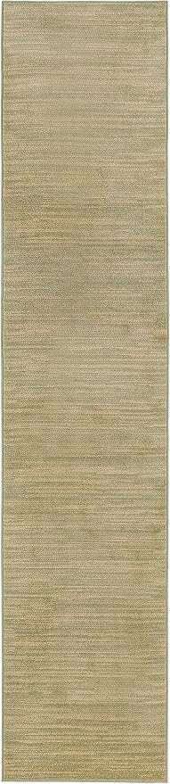 Nourison Home Nourison Essentials Green Gold 2'2" x 10' Area Rug - Easy Clean, Non Shedding, Bed Room, Living Room, Dining Room, Kitchen (10' Runner)
