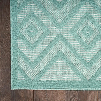 Nourison Home Versatile Aqua Teal 6' x 9' Area Rug - Easy Clean, Non Shedding, Bed Room, Living Room, Dining Room, Kitchen (6' x 9')