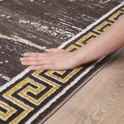 GLORY RUGS Area Rugs Marble 4x5 Brown Gold Carpet Modern Abstract Rug Living Room Dining Bedroom Rug