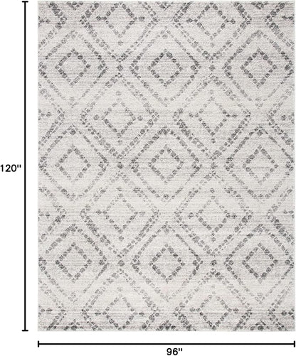 SAFAVIEH Area Rug 8x10 - Adirondack Collection - Large - Light Grey & Grey, Geometric Trellis Pattern, Non-Shedding & Easy Cleaning, Ideal for Living Room, Bedroom, Office, Dining Space (ADR131C)