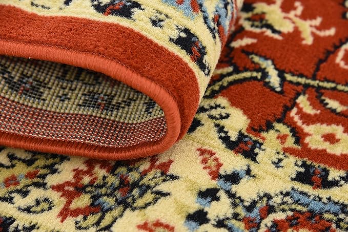 Unique Loom Sialk Hill Collection Area Rug - Washington (2' 7" x 10' Runner Terracotta/Cream)