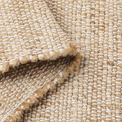 REDEARTH · Jute Cotton Area Rug - 2'x3' Rectangular Rug, Sustainable Handwoven, Non-Shedding, Soft & Durable – Reversible, Neutral Tones for Home Décor in Living Room, Dining Room, Bedroom