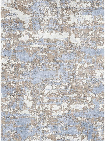 WITSHOCK Abstract 9x12 Rugsfor Living Room: Blue Brown Rugs for Bedroom Aesthetic, Dining Room Under Kitchen Table, Washable Soft Non Slip Large Area Eclectic Unique Décor