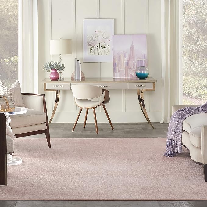 Nourison Home Nourison Essentials Pink 7' x 10' Area Rug - Easy Clean, Non Shedding, Bed Room, Living Room, Dining Room, Kitchen (7' x 10')