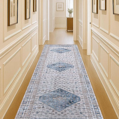 Washable Area Rug. Modern Farmhouse. Vintage. Turkish. Bohemian. Distressed. Oriental. Traditional. Rugs for Living Room. Dining. Bedroom. Office. Entryway. Foyer. (859NC, 2'5 x 9'8)