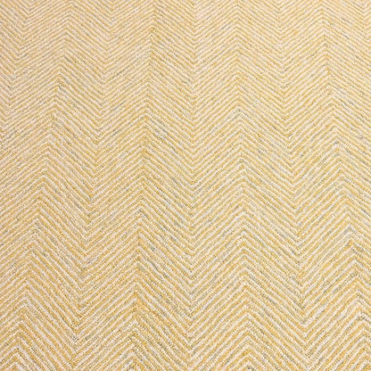 Modern Herringbone Chevron Collection Handcrafted Wool Area Rug - Durable, Zigzag Pattern, for High Traffic, Contemporary Design for Living Room, Bedroom, Dining Room Decor (Butter Yellow, 10' x 14')