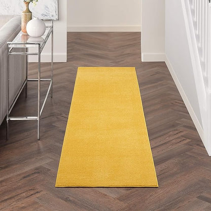 Nourison Home Nourison Essentials Yellow 2'2" x 7'6" Area Rug - Easy Clean, Non Shedding, Bed Room, Living Room, Dining Room, Kitchen (8' Runner)