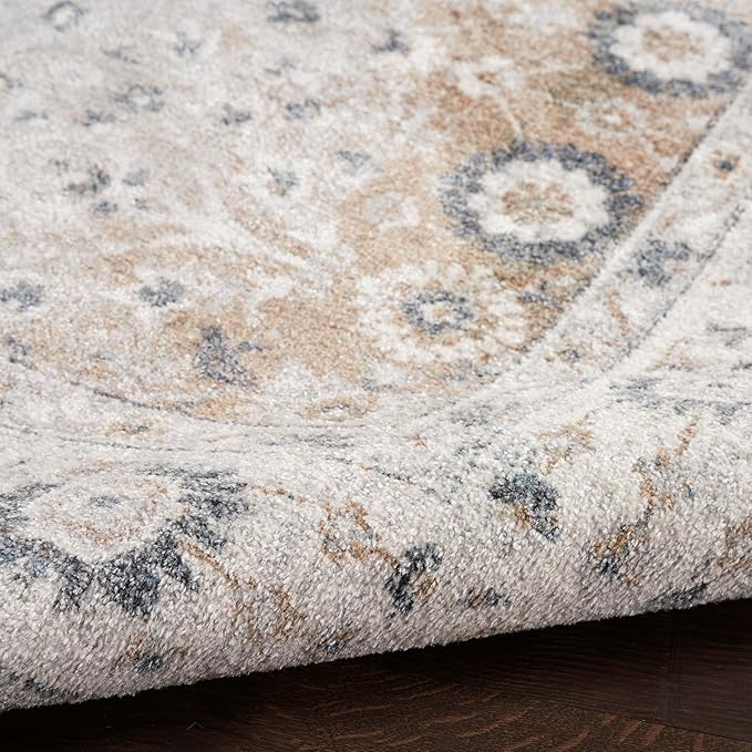 Nourison Home Astra Machine Washable Silver Taupe 2'2" x 8' Area Rug - Easy Clean, Non Shedding, Bed Room, Living Room, Dining Room, Kitchen (8' Runner)