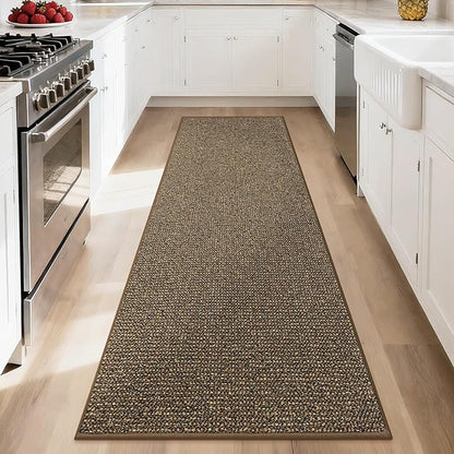 BEQHAUSE Hallway Runner Rugs 2x8, Hallway Rug Non-Slip Washable(Rolled-Up NO Creases), Runner Rug Absorbent Stain Resistant Hall Rug Carpet Runner, Entryway Rugs Floor Mat Laundry Room Rugs, Brown