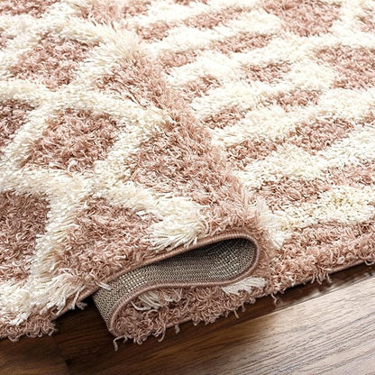 Livabliss Hapsburg Moroccan Shag Area Rug,6'7" x 9'6",Dusty Pink