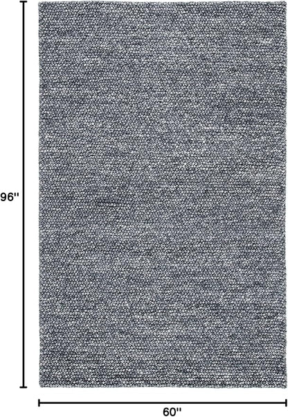 SAFAVIEH Area Rug 5x8 - Natura Collection - Dark Grey, Handmade Wool Blend, Textured Design, Ideal for Living Room, Bedroom, Dining Space (NAT620H)