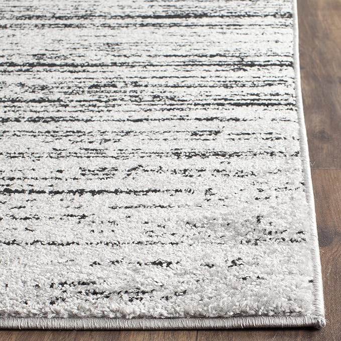 SAFAVIEH Adirondack Collection Area Rug - 12' Square, Silver & Black, Modern Ombre Design, Non Shedding & Easy to Clean, Ideal for Living Room, Bedroom, Office, Dining Space (ADR113A)