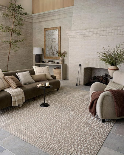 Loloi Amber Lewis Bexley Collection BEX-01 Natural/Birch 5'-0" x 7'-6" Area Rug Neutral, Textured, Living, Bedroom, Dining, Carpet