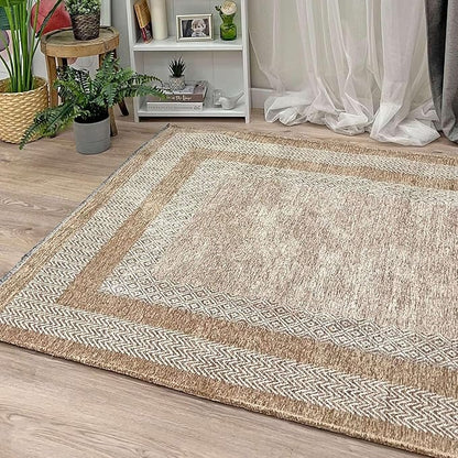 Alfa Rich 3x5 Beige Cream Washable Area Rugs for Living Room Bedroom Kitchen Dining Cotton Runner