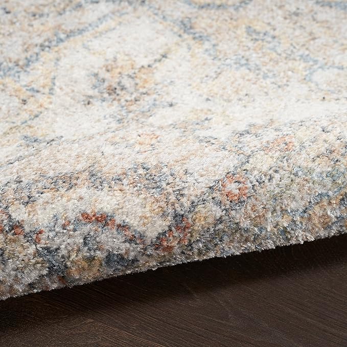 Nourison Home Astra Machine Washable Grey Multicolor 2' x 6' Area Rug - Easy Clean, Non Shedding, Bed Room, Living Room, Dining Room, Kitchen (6' Runner)