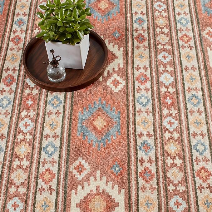 Dash & Albert Canyon Natural Machine Washable Rug, 7.5 X 9.5 Feet, Natural Geometric Pattern - Premium Luxury Hotel Quality Soft Breathable Hypoallergenic Machine Washable Easy Care All Season