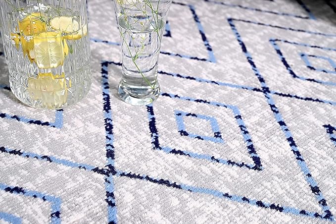 Furnish my Place Diamond Pattern Area Rug - 5 ft. x 8 ft., Light Grey, Moroccan, Transitional Rug with Geometric Style