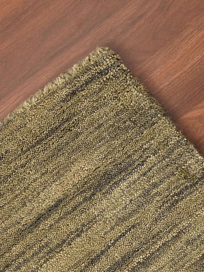 Rugsotic Carpets Hand Knotted Loom Wool 8'x10' Area Rug Solid Green L00111