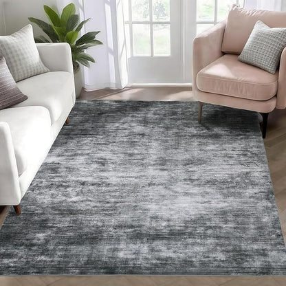 WILLSUN Washable Area Rugs, 4x6 Non-Slip Boho Large Area Rugs for Living Room, Bedroom, Machine Washable Vintage Rug, Indoor Floral Print Carpet for Home Decor, Kid & Pet Friendly Mat