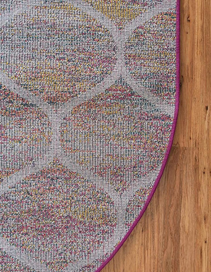 Rugs.com Lattice Frieze Collection Rug – 6' x 9' Oval Multi Medium Rug Perfect for Living Rooms, Large Dining Rooms, Open Floorplans