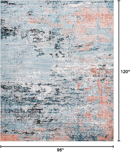 Rugs.com Leipzig Collection Area Rug – 8X10 Multi Low-Pile Rug Perfect for Living Rooms, Large Dining Rooms, Open Floorplans