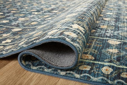 Loloi Rifle Paper Co. Eden Collection EDE-03 Lattice Indigo 2'-6" x 7'-6" Runner Rug feat. CloudPile™